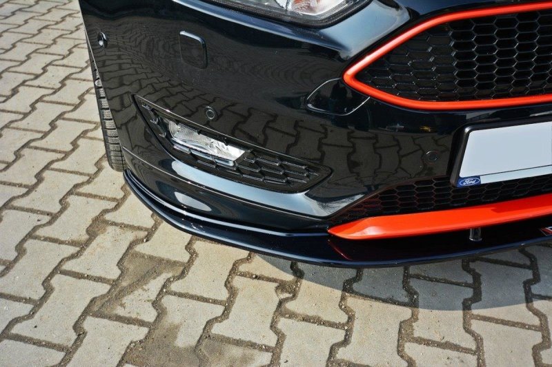 Maxton Front Ansatz V.1 für Ford Focus ST-Line Mk3 FL schwarz Hochglanz FO-FO-3F-STLINE-FD1-G