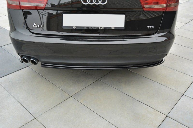 Maxton Heck Ansatz Flaps Diffusor für Audi A6 C7 Avant schwarz Hochglanz AU-A6-C7-AV-RSD1-G