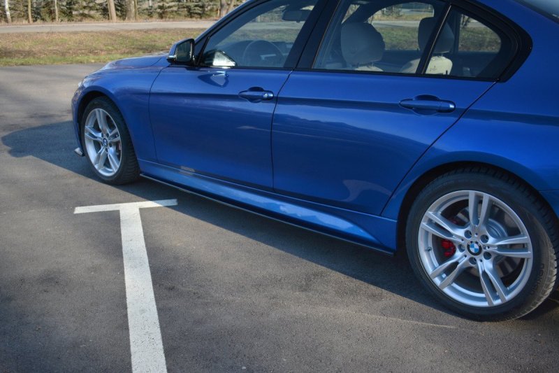 Maxton Seitenschweller Ansatz für BMW 3er F30 PHASE-II SEDAN M-SPORT schwarz Hochglanz BM-3-F30F-MPACK-SD1-G