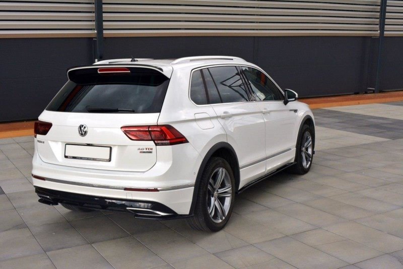 Maxton Heck Ansatz Flaps Diffusor für Vw Tiguan Mk2 R-Line Carbon Look  VW-TI-2-RLINE-RSD1-C