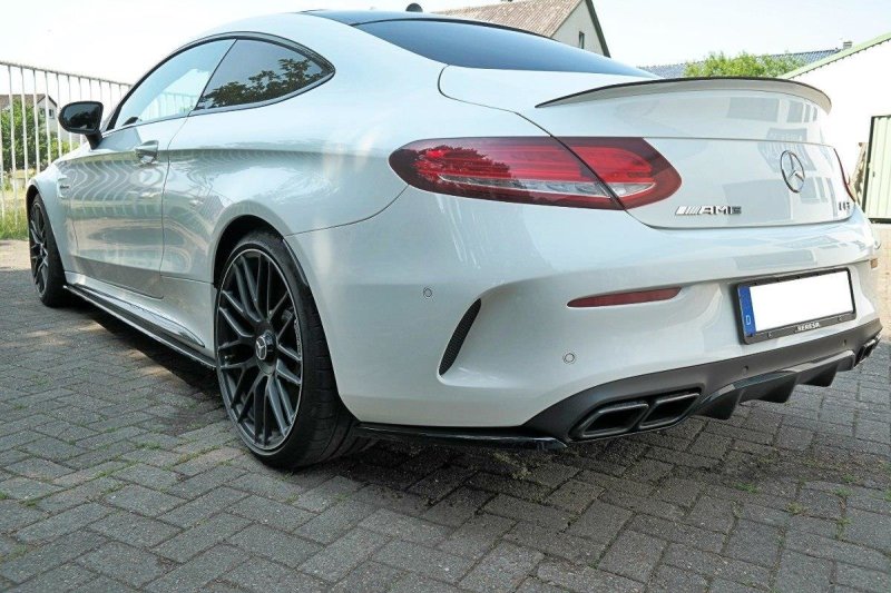 Maxton Heck Ansatz Flaps Diffusor für Mercedes C-Klasse C205 63 AMG Coupe schwarz Hochglanz ME-C-205-AMG-C-RSD1-G