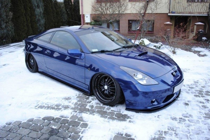 Maxton Seitenschweller Ansatz für TOYOTA CELICA T23 TS vor Facelift schwarz Hochglanz TO-CE-7-SD1-G