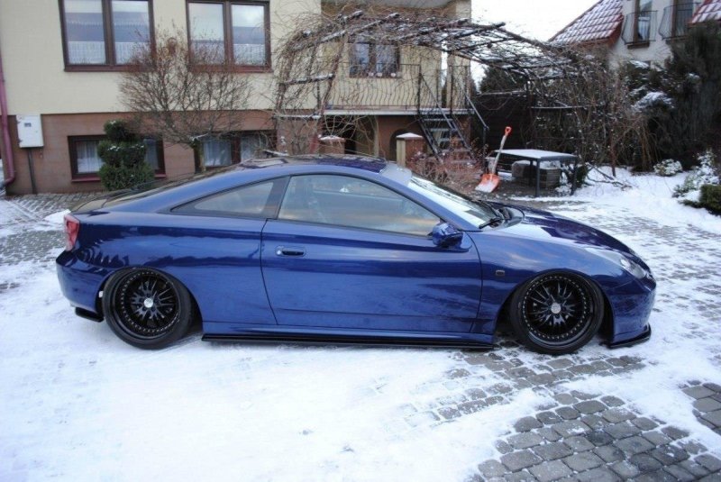 Maxton Seitenschweller Ansatz für TOYOTA CELICA T23 TS vor Facelift schwarz Hochglanz TO-CE-7-SD1-G