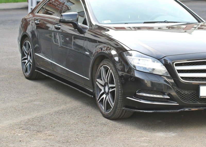 Maxton Seitenschweller Ansatz für Mercedes CLS C218 schwarz Hochglanz ME-CLS-218F-SD1-G