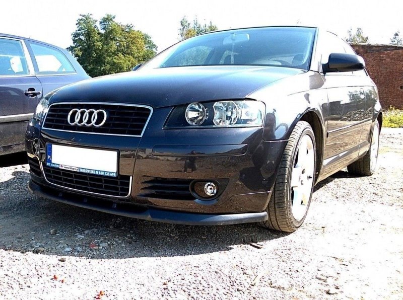 Maxton Front Ansatz für AUDI A3 8P (vor Facelift) 2003-2005 schwarz Hochglanz AU-A3-2-FD1-G
