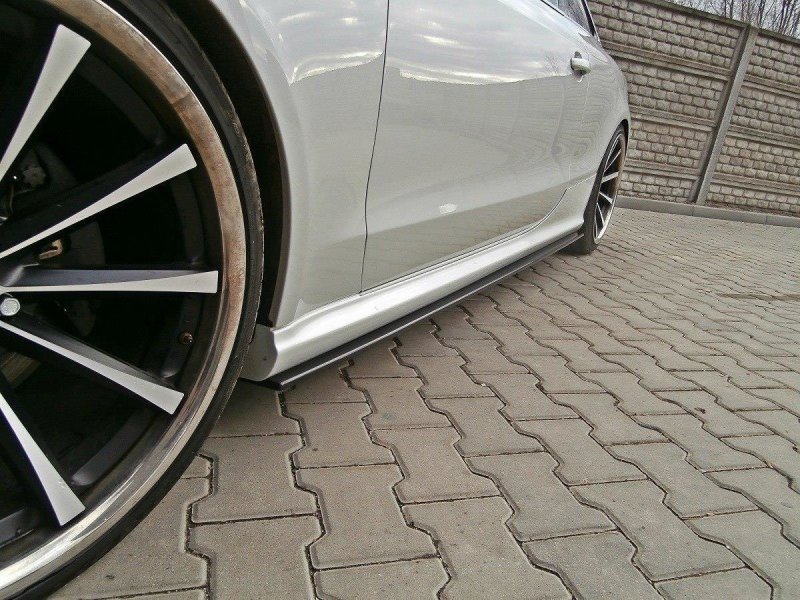 Maxton Seitenschweller Ansatz für Audi RS5 8T / 8T FL  schwarz Hochglanz AU-RS5-1-SD1-G