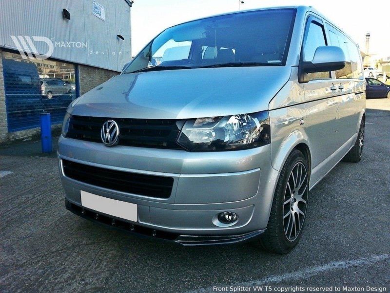 Maxton Front Ansatz für VW T5 Facelift schwarz Hochglanz VW-T5F-FD1-G