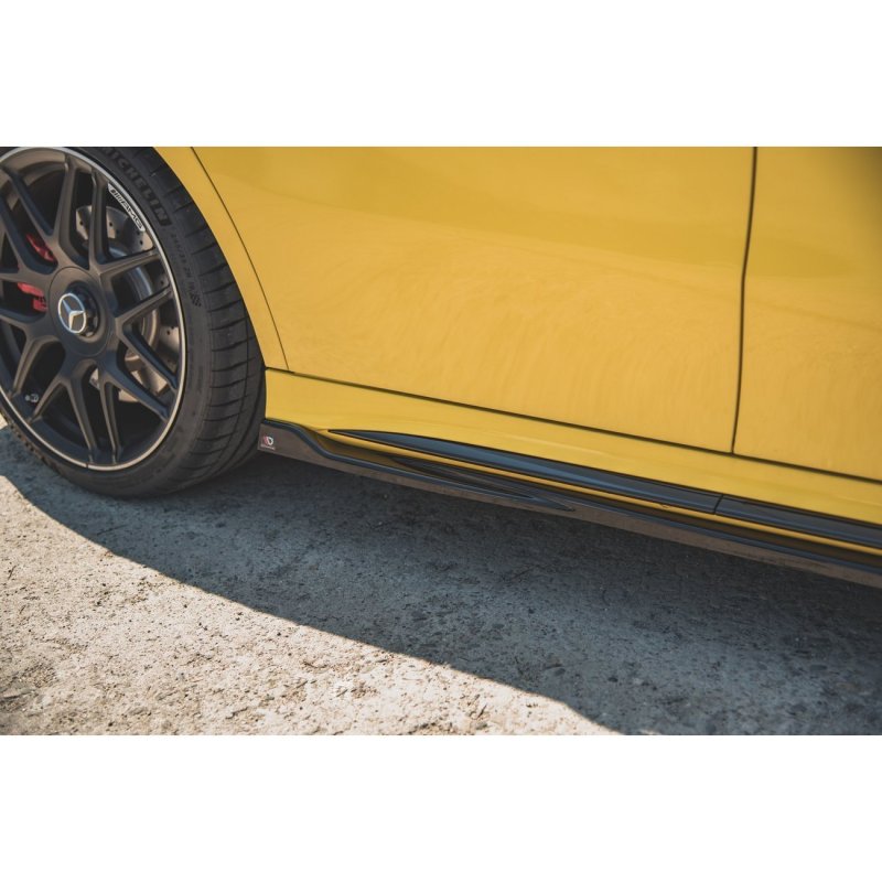 Maxton Seitenschweller Ansatz für Mercedes-AMG A 45 S W177 schwarz Hochglanz ME-A-177-45-SD1-G