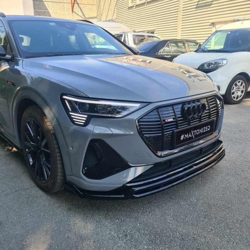 Maxton Front Ansatz Audi e-Tron S-Line schwarz Hochglanz AU-ETRON-1-SLINE-FD1G+FD1R-G