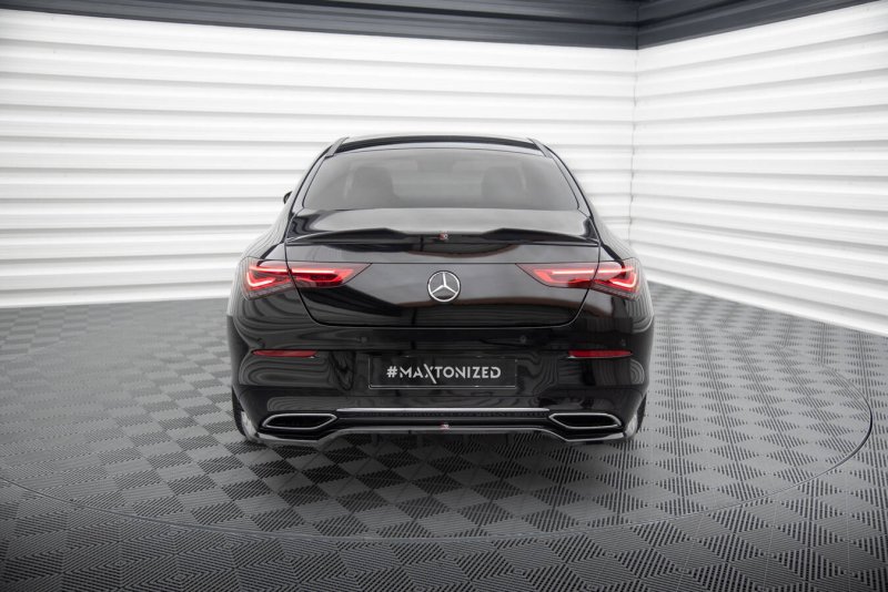 Maxton Mittlerer Cup Diffusor Heck Ansatz Mercedes-Benz CLA Coupe C118 schwarz Hochglanz ME-CLA-118-RD1G+RD2-G