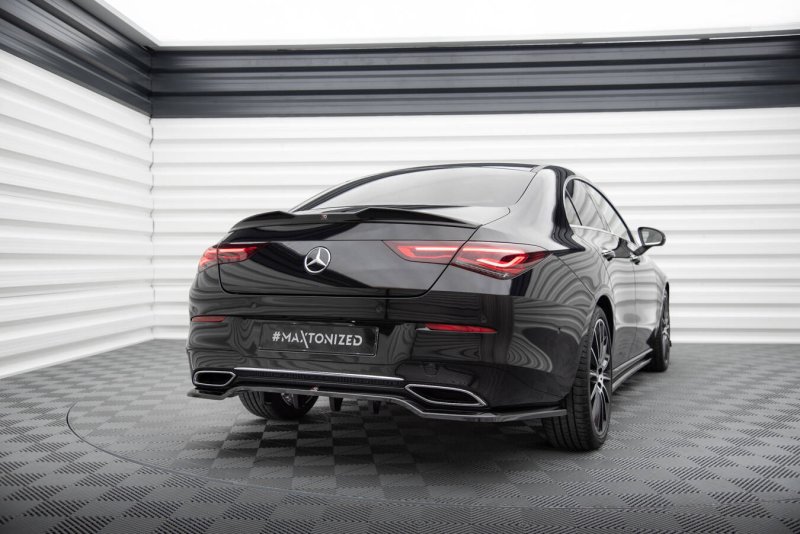 Maxton Mittlerer Cup Diffusor Heck Ansatz Mercedes-Benz CLA Coupe C118 schwarz Hochglanz ME-CLA-118-RD1G+RD2-G