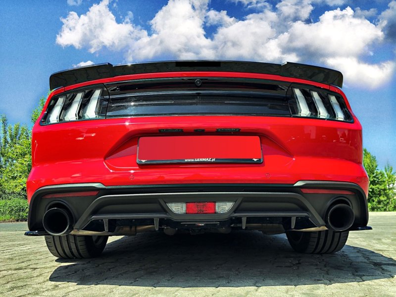 Maxton Diffusor Heck Ansatz für Ford Mustang Mk. 6 Facelift schwarz Hochglanz FO-MU-6F-RS1-G