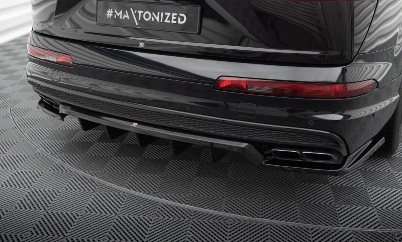 Maxton Mittlerer Cup Diffusor Heck Ansatz Audi SQ7 Mk2 schwarz Hochglanz AU-SQ7-2-RD1G+RD2-G