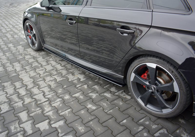 Maxton Seitenschweller Ansatz für Audi RS3 8V FL Sportback schwarz Hochglanz AU-RS3-8VF-SD1-G
