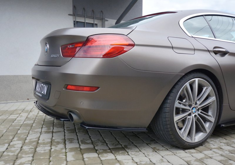 Maxton Heck Ansatz Flaps Diffusor für BMW 6er GRAN COUPÉ schwarz Hochglanz BM-6-06-GC-RSD1-G