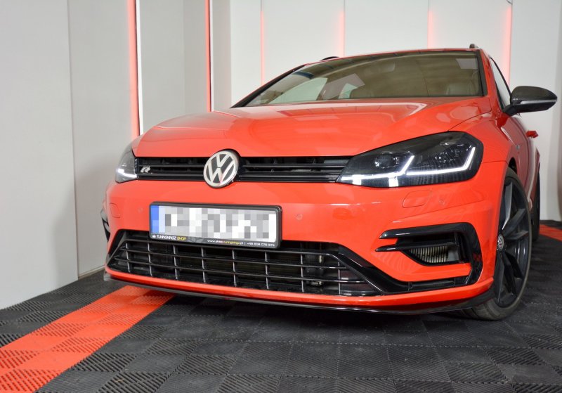 Maxton Front Ansatz V.7 für VW Golf 7 R / R-Line Facelift schwarz Hochglanz VW-GO-7F-R-FD7-G