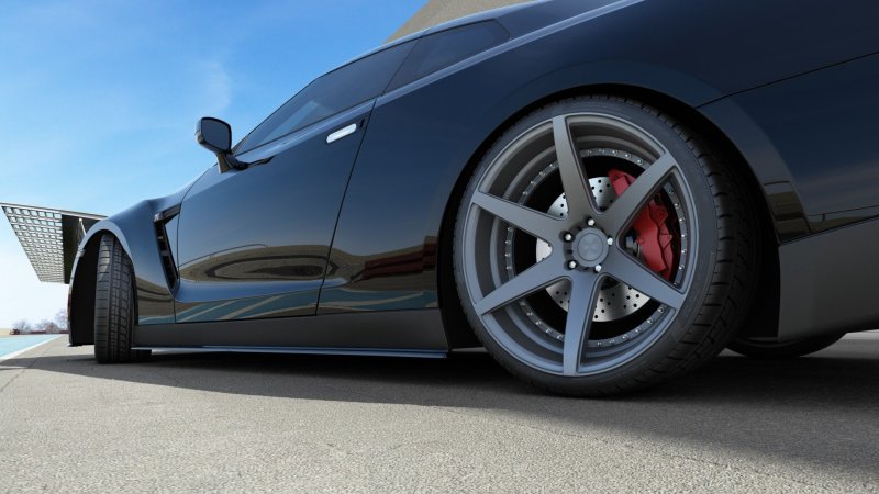 Maxton Seitenschweller Ansatz für NISSAN GT-R vor Facelift COUPE (R35-SERIES) schwarz Hochglanz NI-GTR-3-SD1-G