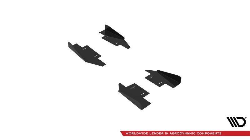 Maxton Side Flaps Audi A5 / A5 S-Line / S5 Coupe / Cabrio 8T / 8T Facelift schwarz Hochglanz AUS51CNC-SF1-G