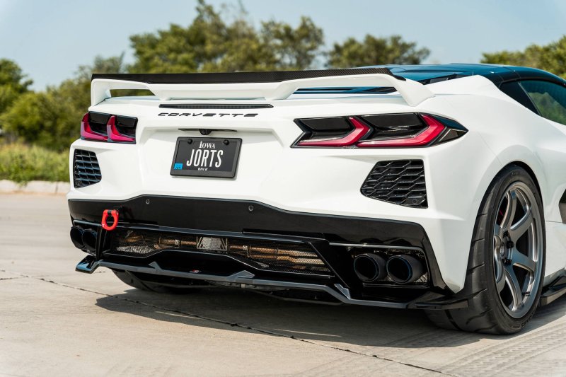 Maxton Mittlerer Diffusor Heck Ansatz für Chevrolet Corvette C8 schwarz Hochglanz CH-CO-C8-RD2-G