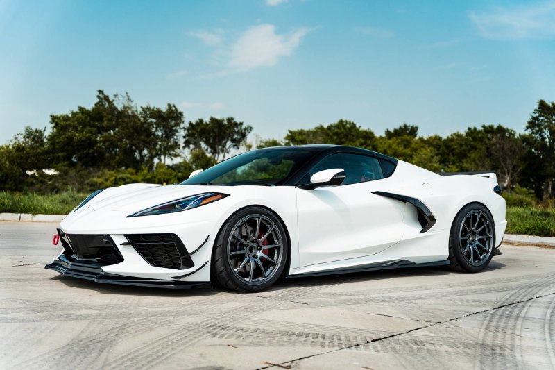 Maxton Seitenschweller Ansatz für Chevrolet Corvette C8 schwarz Hochglanz CH-CO-C8-SD2-G