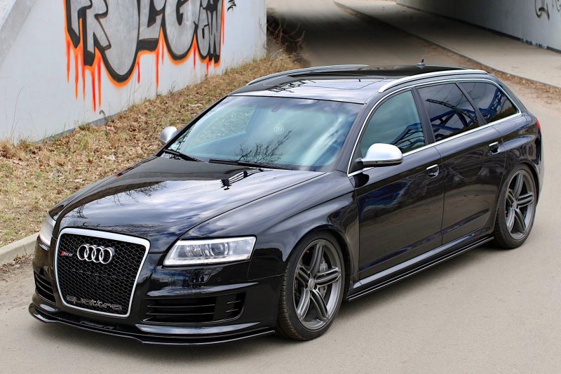 Maxton Seitenschweller Ansatz für Audi RS6 C6 schwarz Hochglanz AU-RS6-C6-SD1-G