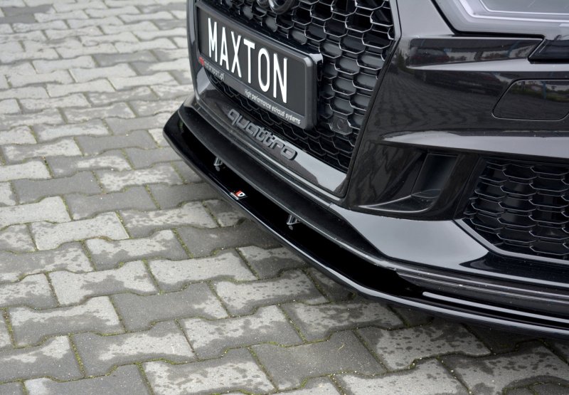 Maxton Front Ansatz V.1 für Audi RS3 8V FL Sportback schwarz Hochglanz AU-RS3-8VF-FD1-G