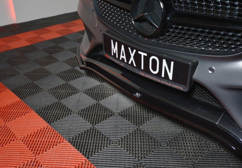 Maxton Front Ansatz V.1 für MERCEDES- BENZ C-KLASSE W205 COUPE AMG-LINE schwarz Hochglanz ME-C-205-AMGLINE-C-FD1-G