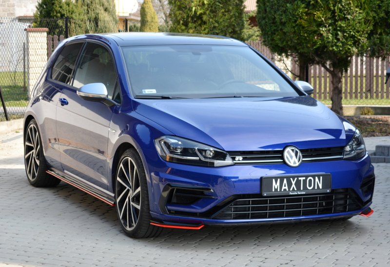 Maxton Front Ansatz für V.8 VW Golf 7 R / R-Line Facelift schwarz Hochglanz VW-GO-7F-R-FD8-G