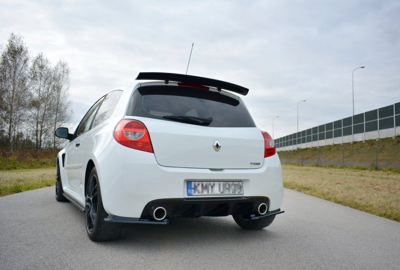 Maxton Heck Ansatz Flaps Diffusor für RENAULT CLIO MK3 RS FACELIFT schwarz Hochglanz RE-CL-3F-RS-RSD1-G