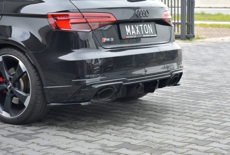 Maxton Heck Ansatz Flaps Diffusor für Audi RS3 8V FL Sportback schwarz Hochglanz AU-RS3-8VF-RSD1-G