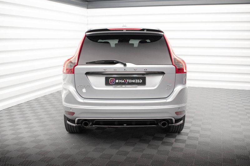 Maxton Mittlerer Diffusor Heck Ansatz für Volvo XC60 R-Design Mk1 Facelift schwarz Hochglanz VO-XC60-1F-RDESIGN-RD1-G