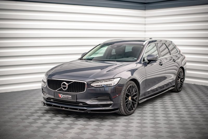 Maxton Front Ansatz V.1 für Volvo V90 Mk2 schwarz Hochglanz VO-V90-2-FD1-G
