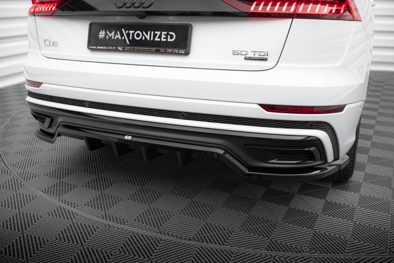 Maxton Mittlerer Cup Diffusor Heck Ansatz Audi Q8 S-Line Mk1 schwarz Hochglanz AU-Q8-1-SLINE-RD1G+RD2-G