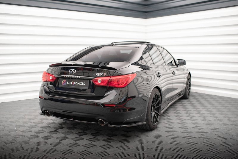 Maxton Heck Ansatz Flaps Diffusor für Infiniti Q50 S Mk1 schwarz Hochglanz IN-Q50S-1-RSD1-G