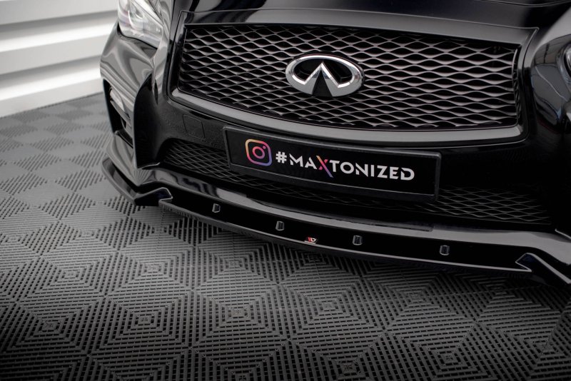 Maxton Front Ansatz V.2 für Infiniti Q50 S Mk1 schwarz Hochglanz IN-Q50S-1-FD2-G