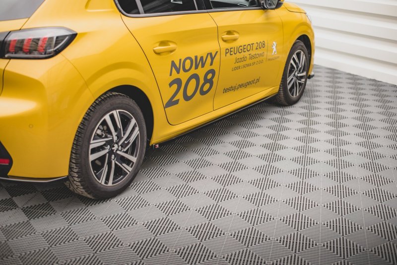 Maxton Seitenschweller Ansatz für Peugeot 208 Mk2 schwarz Hochglanz PE-208-2-SD1-G