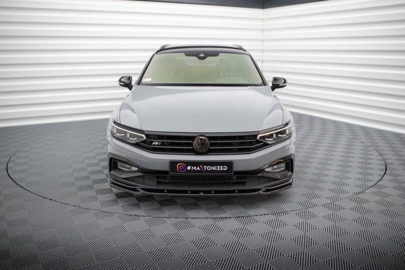 Maxton Front Ansatz V.2 VW Passat R-Line B8 Facelift schwarz Hochglanz VW-PA-B8F-RLINE-FD2-G