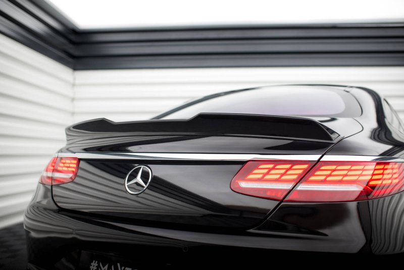 Maxton Spoiler CAP Abrisskante 3D Mercedes-Benz S Coupe AMG-Line C217 Facelift schwarz Hochglanz ME-S-C217-AMGLINE-C-CAP3D1-G