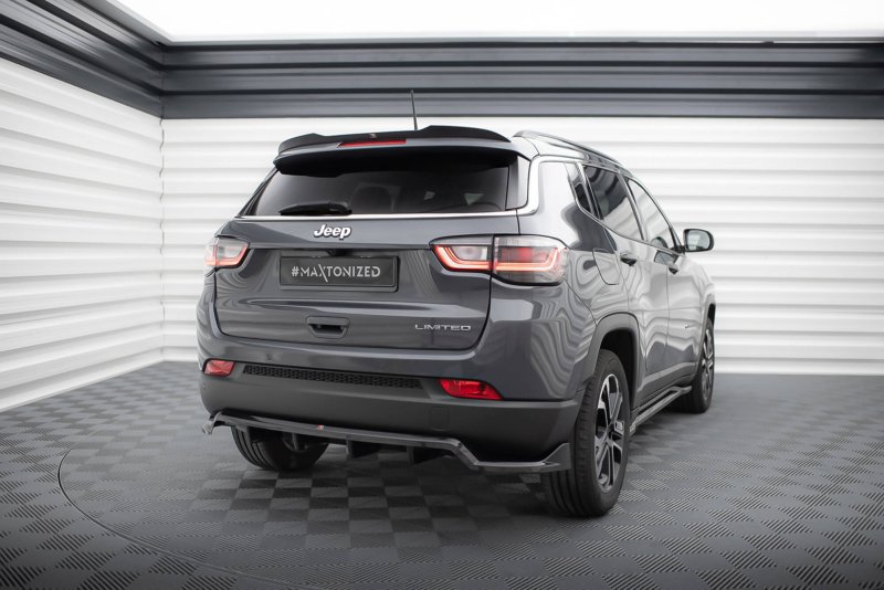 Maxton Spoiler CAP Abrisskante Jeep Compass Limited Mk2 Facelift schwarz Hochglanz JE-CO-2-CAP1-G