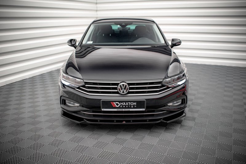 Maxton Front Ansatz V.1 für Volkswagen Passat B8 Facelift schwarz Hochglanz VW-PA-B8F-FD1-G