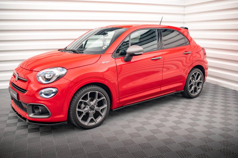 Maxton Seitenschweller Ansatz Fiat 500X Sport Mk1 Facelift schwarz Hochglanz FI-500X-1-SD1-G