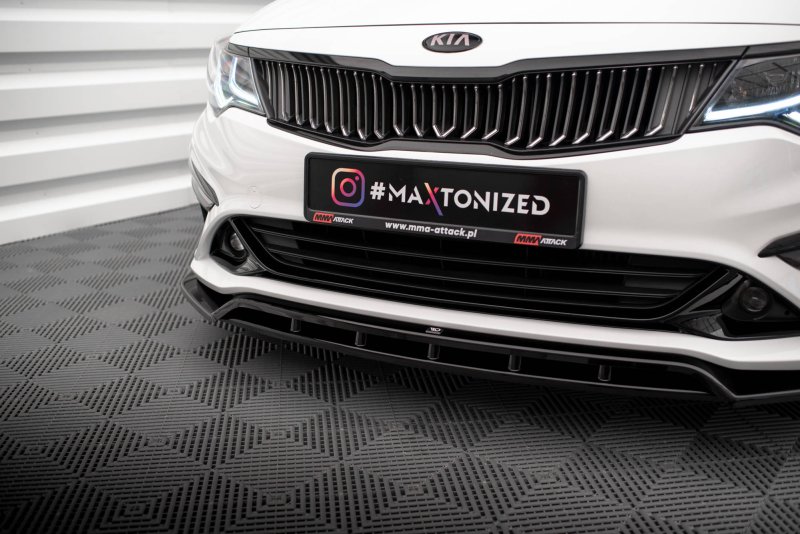 Maxton Front Ansatz V.1 für Kia Optima Mk4 Facelift schwarz Hochglanz KI-OP-2F-FD1G+FD1R-G