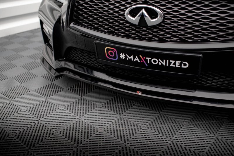 Maxton Front Ansatz V.1 für Infiniti Q50 S Mk1 schwarz Hochglanz IN-Q50S-1-FD1-G