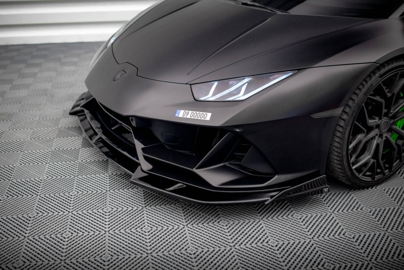 Maxton Front Ansatz für Lamborghini Huracan EVO schwarz Hochglanz LA-HU-EVO-1-FD1G+FD1R-G