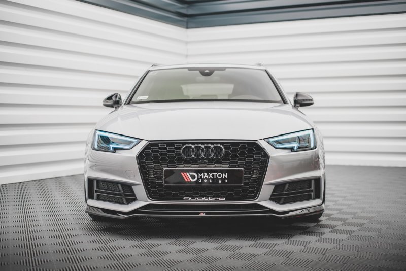 Maxton Front Ansatz V.4 für Audi S4 / A4 S-Line B9 schwarz Hochglanz AU-A4-B9-SLINE-FD4-G