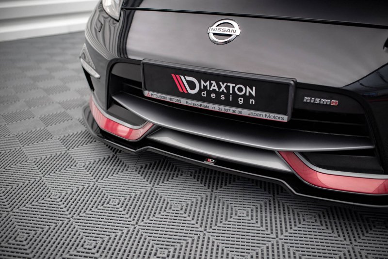 Maxton Front Ansatz V.3 für Nissan 370Z Nismo Facelift schwarz Hochglanz NI-370Z-NISMO-FD3-G