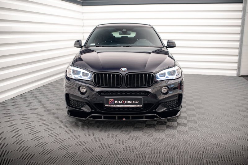 Maxton Front Ansatz V.2 für BMW X6 M-Paket F16 schwarz Hochglanz BM-X6-16-MPACK-FD2G+FD2R-G