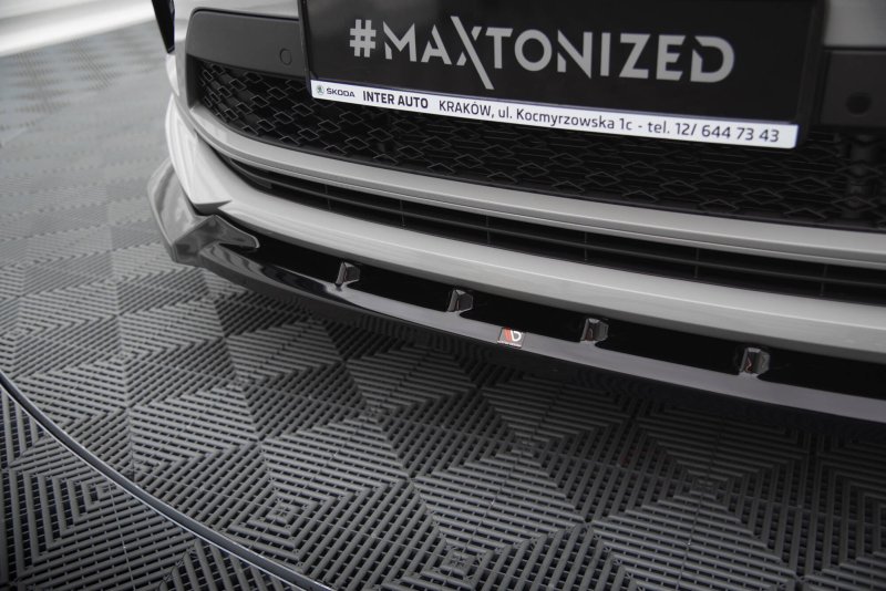 Maxton Front Ansatz V.1 Skoda Kodiaq RS Mk1 Facelift schwarz Hochglanz SK-KO-1F-RS-FD1-G