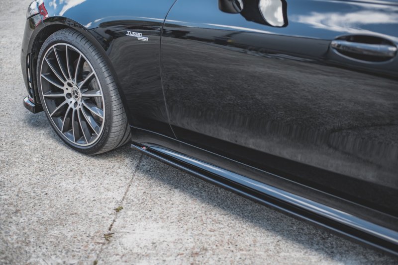 Maxton Seitenschweller Ansatz für Mercedes-Benz CLS AMG-Line C257 schwarz Hochglanz ME-CLS-257-AMGLINE-SD1-G