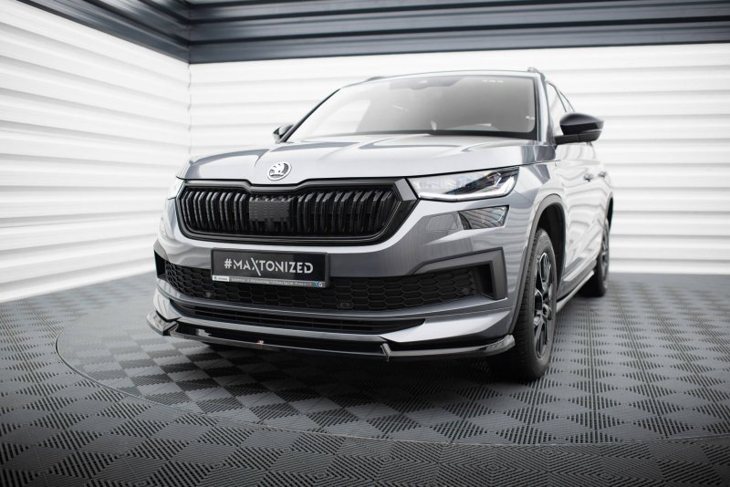 Maxton Front Ansatz V.1 Skoda Kodiaq Sportline Mk1 Facelift schwarz Hochglanz SK-KO-1F-SL-FD1-G